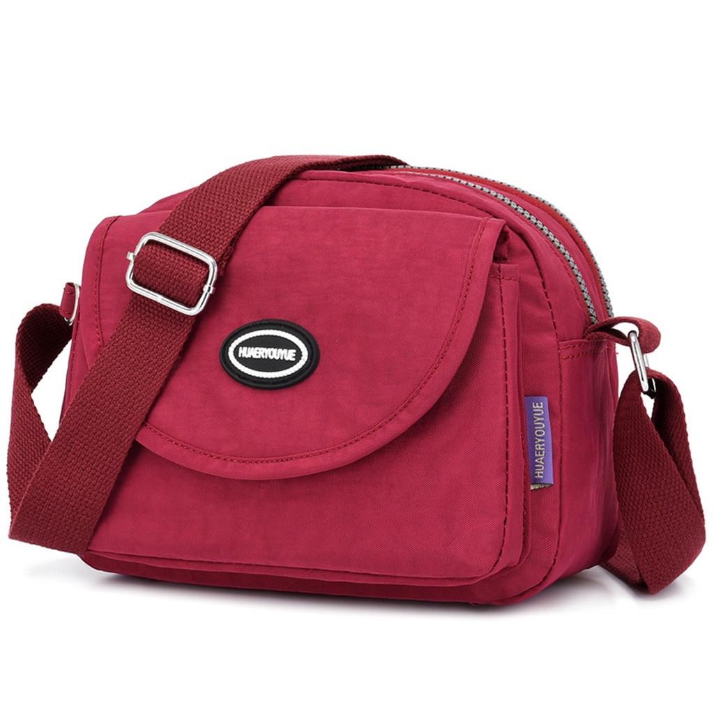 

Women Nylon Shoulder Bag Waterproof Daily Shopping Handbag KTY червоний