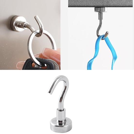 Magnetický hák Bez vrtání Pohodlný k přemístění Hák Bez zanechání stop Odnímatelná základna Designový hák pro lednici Železná dvířka