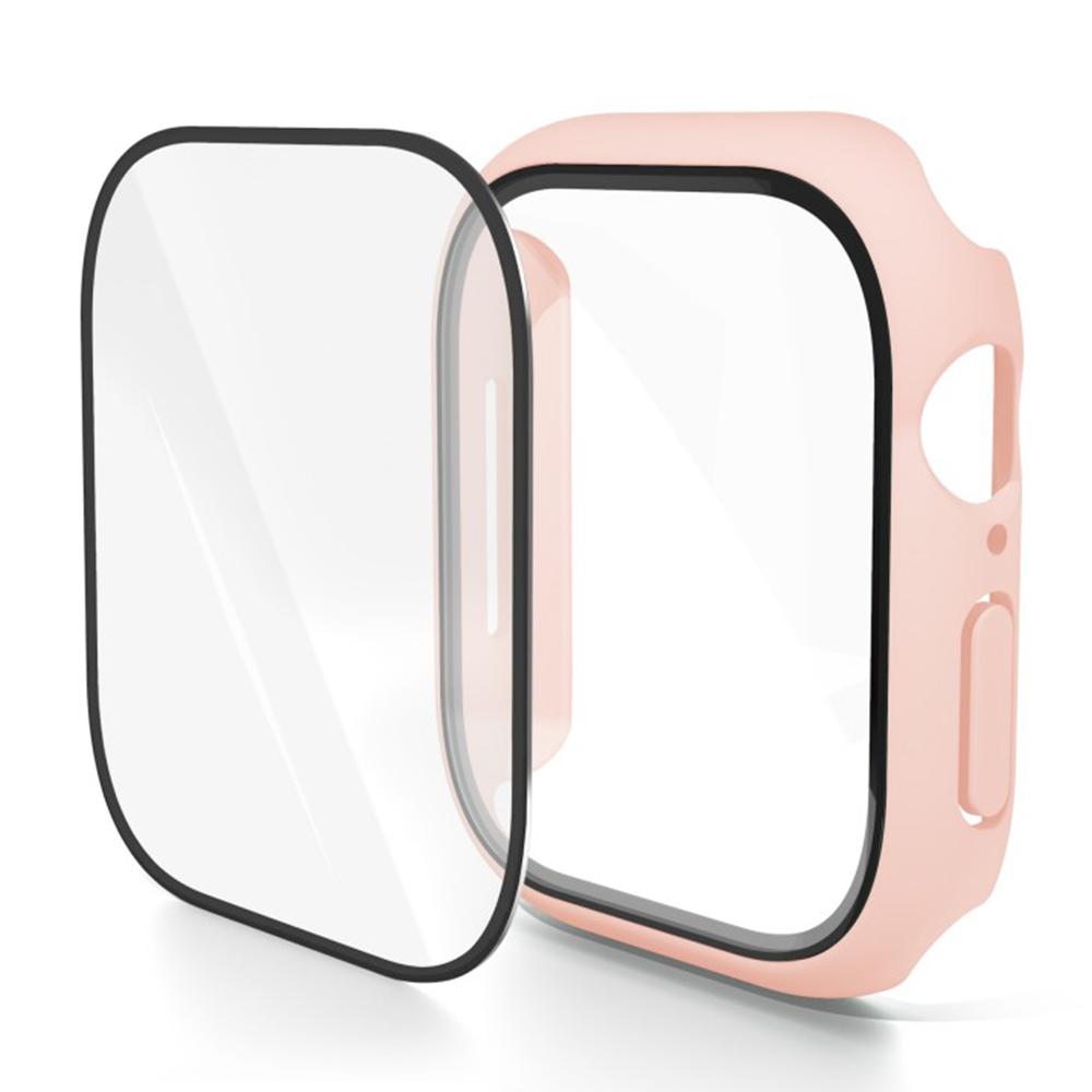 WANLONFENG For Apple Watch Series 10 46mm Watch Case PC Frame with Tempered Glass Screen Protector