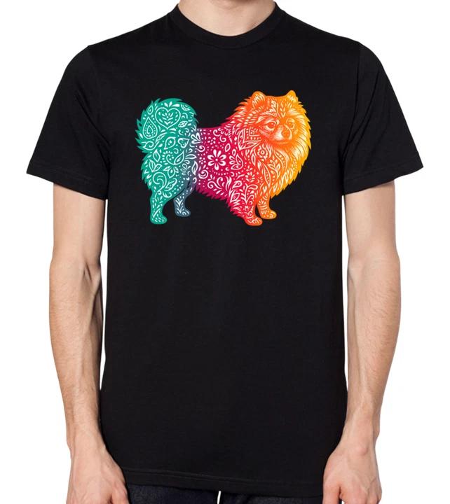 Pomeranian Dog Colourful Geometric Top Unisex T-Shirt XXXL