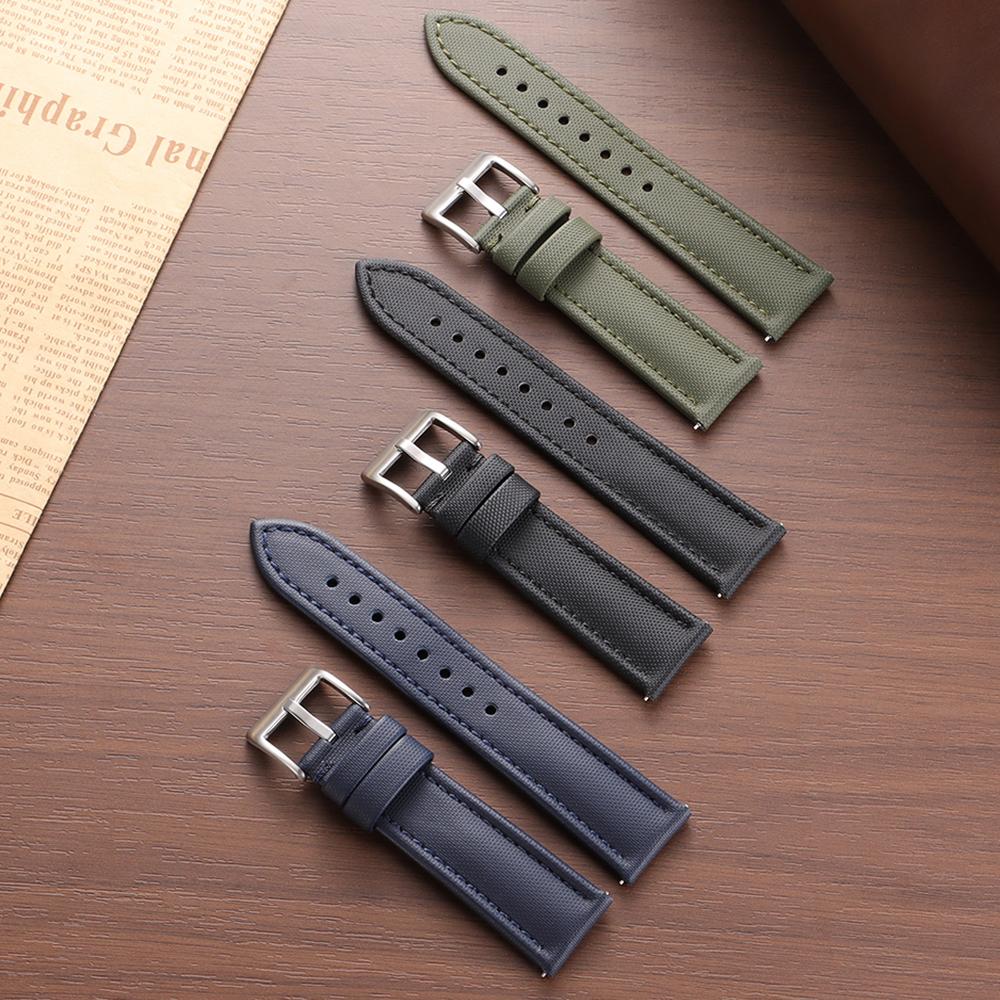Premium Segeltuch Uhrenarmband Strap Wasserdichtes Nylon 18mm 19mm 20mm 21mm 22mm Damen Herren Sport Armbänder Schnellverschluss Armband
