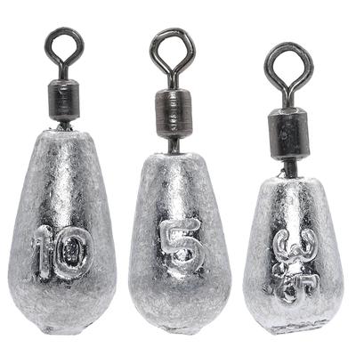 Teardrop and Eggplant Sinkers with and 20 Lead Sinkers for Sea and River Worm Rig Fabulous-do Swivels, 3.5g, 5g, 10g, Each, Fishing,