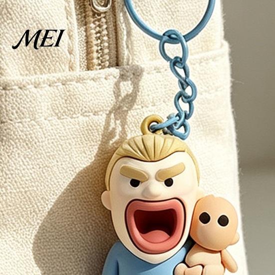 Big Mouth Man Keychain Cartoon Football Player Pendant, Backpack Charm Charm, Bag Hanging Decorative Accessory, Lover Gift Pendant