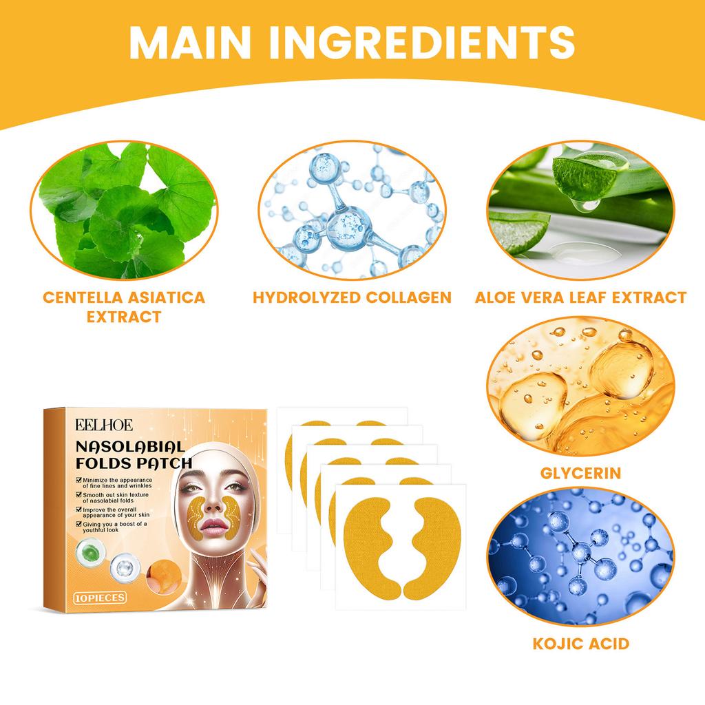 EELHOE Collagen Film Paper Διαλυτή Μάσκα Προσώπου Πανί Αντιγηραντικό Διαλυτό Νερό Γεμιστικό Προσώπου Full Collagen Fiming Lifting Face Skin Care 10 τμχ