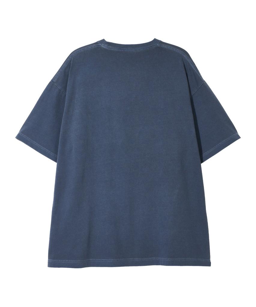 Treasure Magazine Pigment-Dyed Short Sleeve T-Shirt Navy