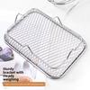 1/3Layer Stainless Steel Air Fryer Accessories Stackable BBQ Non-Stick Airfryer Tray Wire Rack Basket Kitchen Gadgets