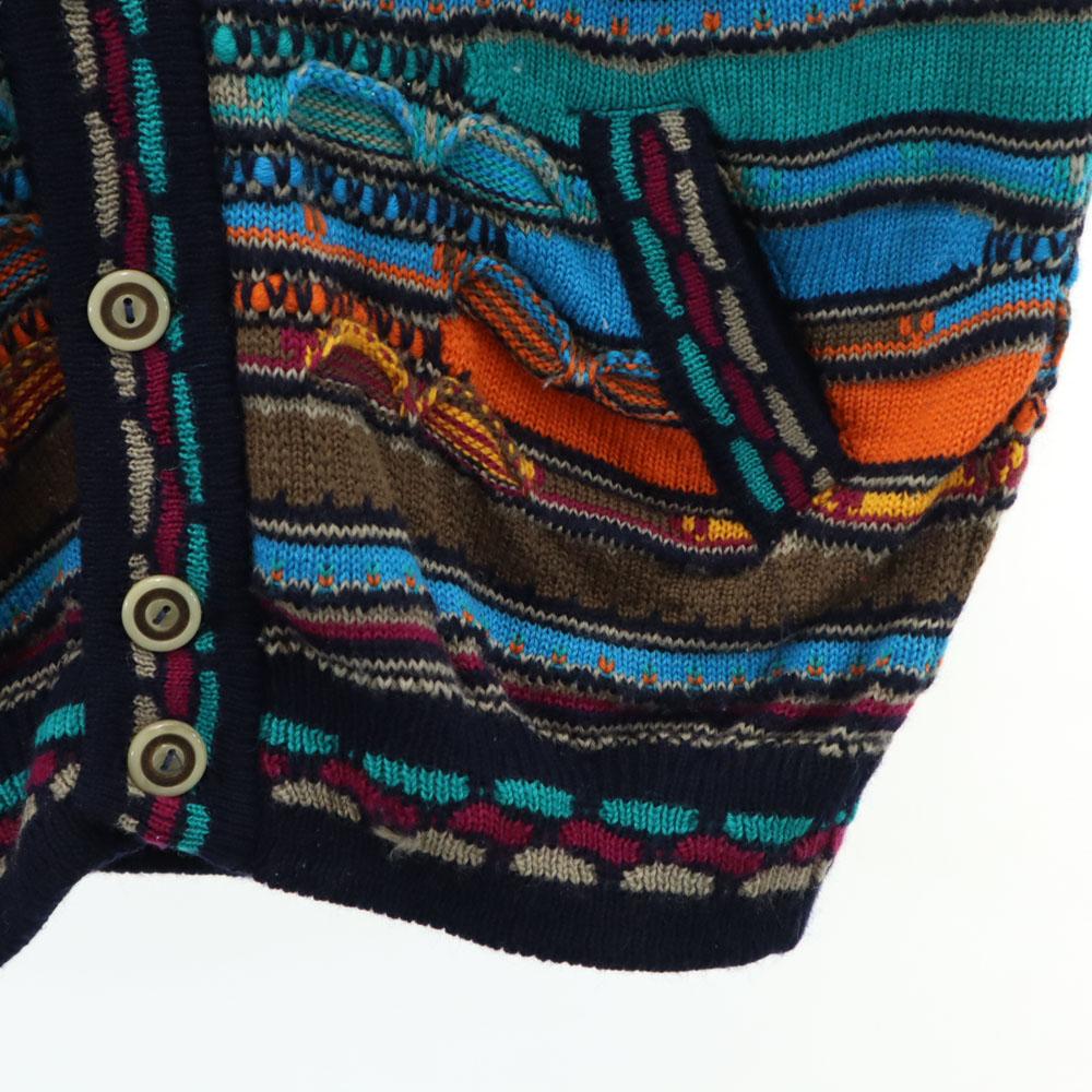Coogi 90s Old Australian Made Overall Handle Long Sleeve V-neck 3D Knit Cardigan Men's Used