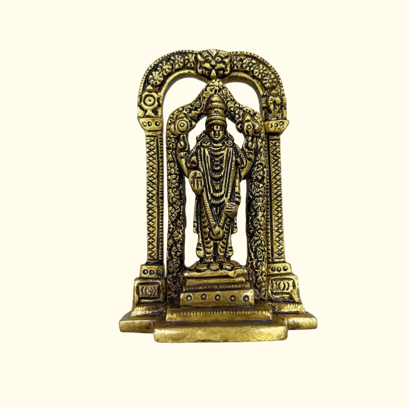 Идол Лорда Венкатешвары Свами, Идол Венкатешвары С Прабхавали, Золотой, Латунь