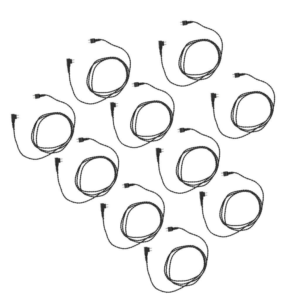 10pcs 2pin BW Hearing Aids Receiver Wire Heat Resistant Good Sound Transmission Effect Sound Amplifier Cord Black