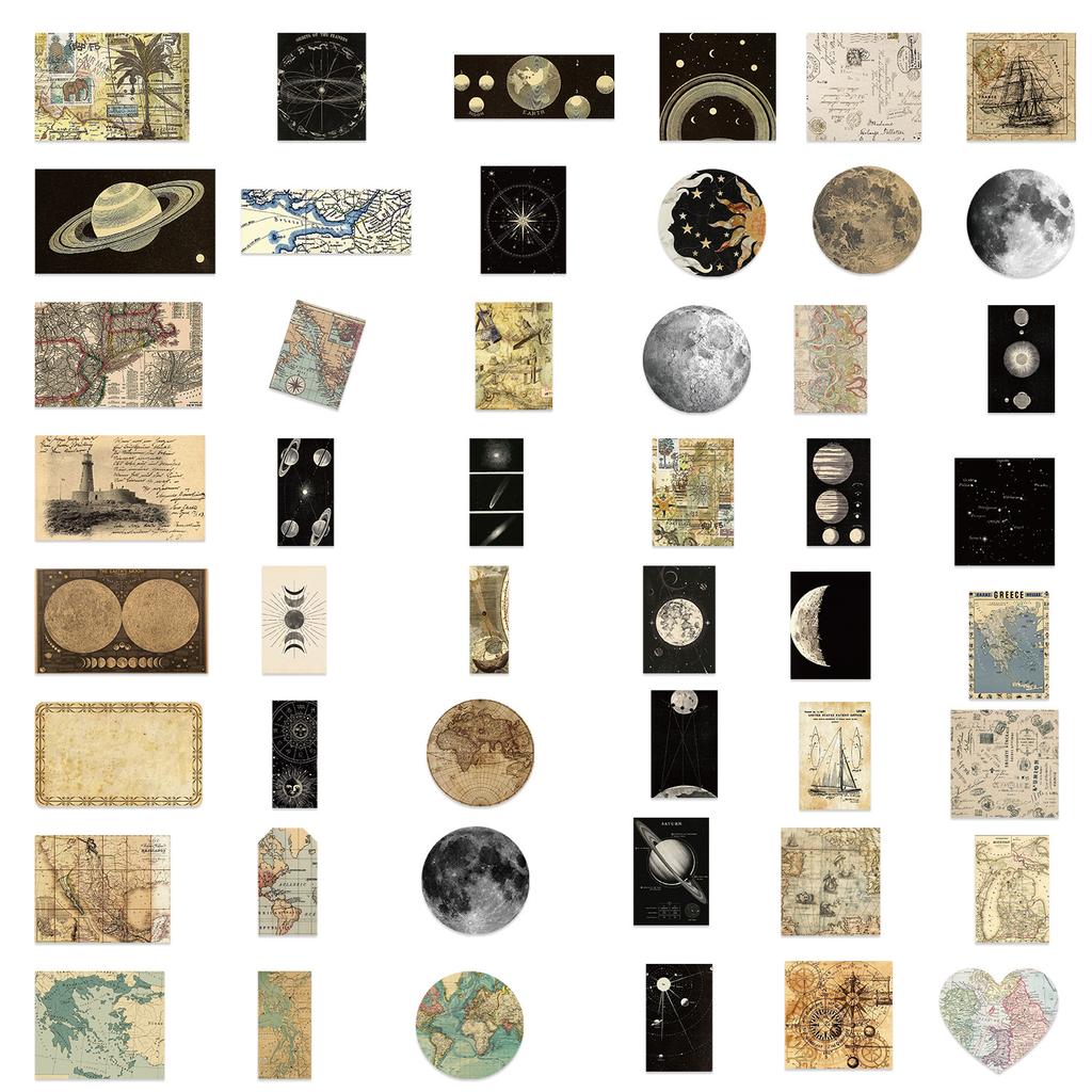 50 World Map Series Graffiti Stickers Guitar Laptop Suitcase DIY Waterproof Stickers