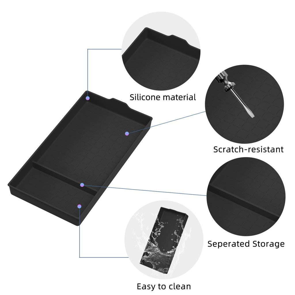 for Toyota RAV4 2026 Center Console Armrest Lower Organizer Tray Car Storage Box Silicone Interior Accessories Tidying