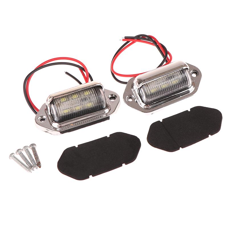 2Pcs 6Led Truck License Plate Light Car Truck Bus Trailer Tail Lamp Side Bulb 12-24V Motorcycle Signal Light Car Accessories