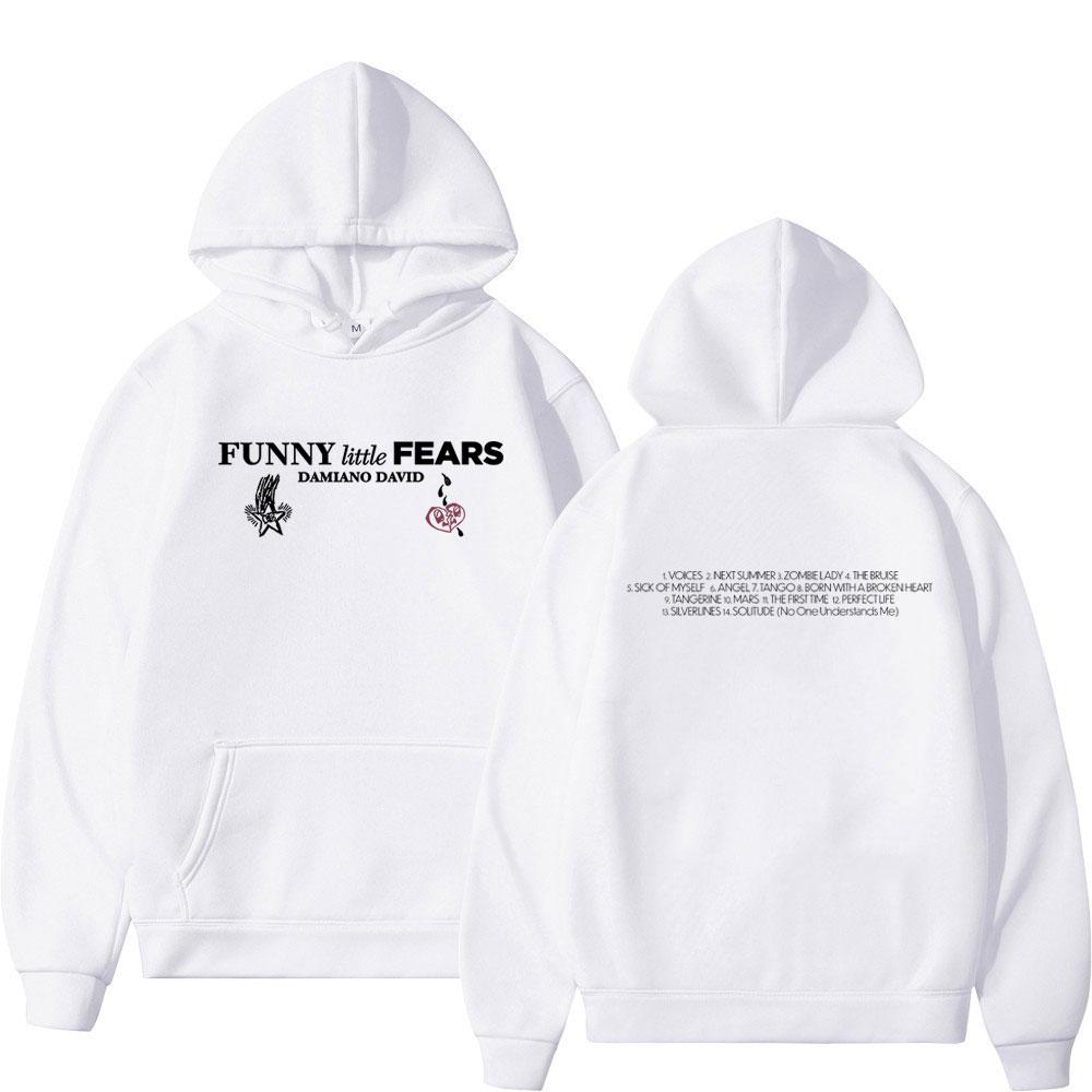 Funny Little Fears Album Damiano David World Tour 2025 Harajuku Hoodie Unisex Hip-hop Pullove Winter Casual Hooded Sweatshirts