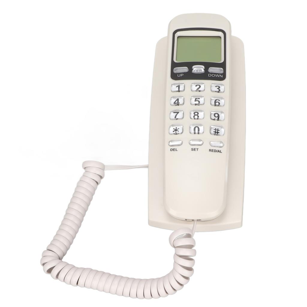KXT777CID Corded Wall Phone Calendar LCD Display Redial Function Landline Corded Telehone for Hotel Home Office