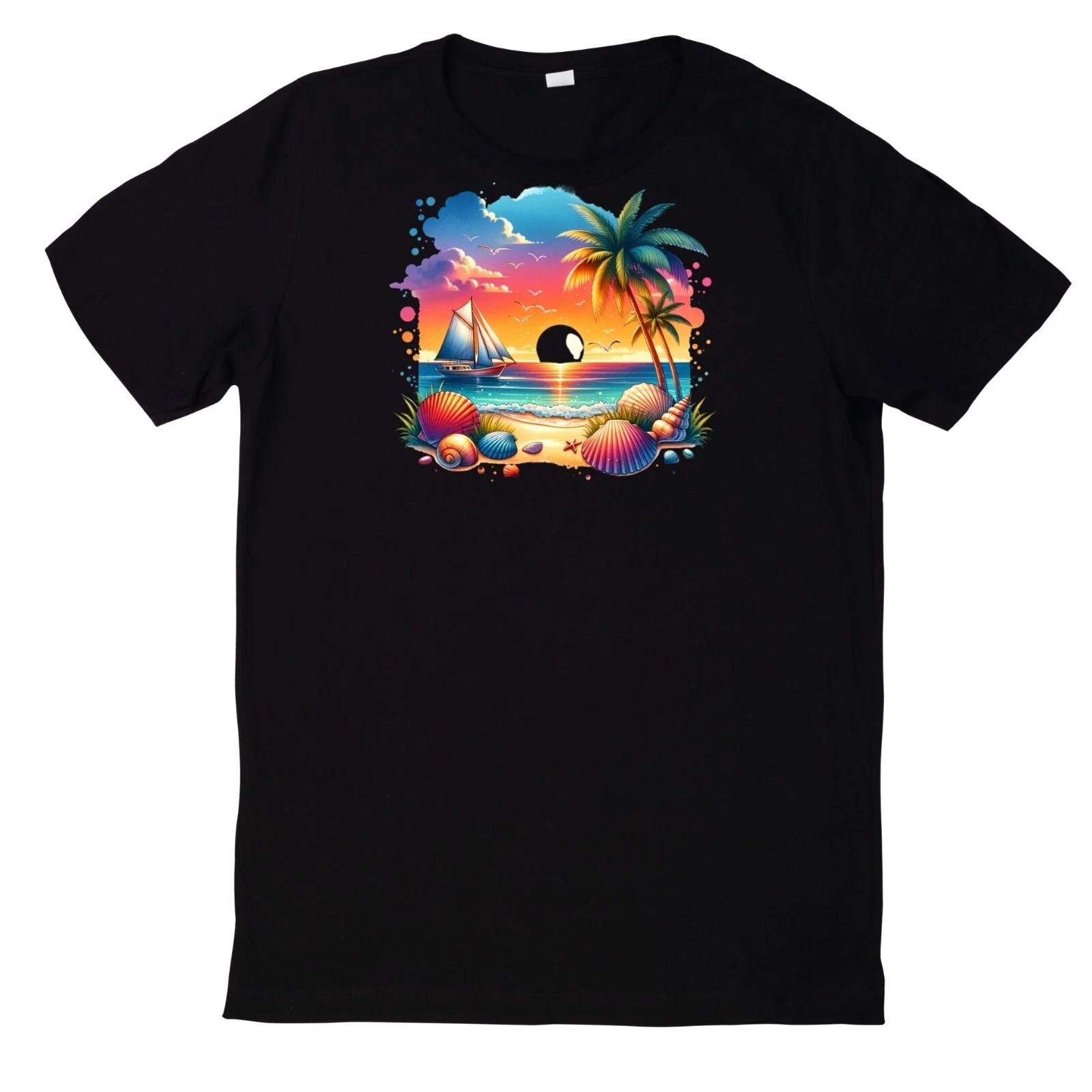 T-Shirt Sommer am Strand Motiv Baumwolle XXXL