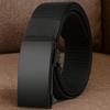 Adjustable Alloy Men Nylon Belt Texture Automatic Buckle Cloth Waistband Solid Color Durable Sturdy Cloth Belt Students