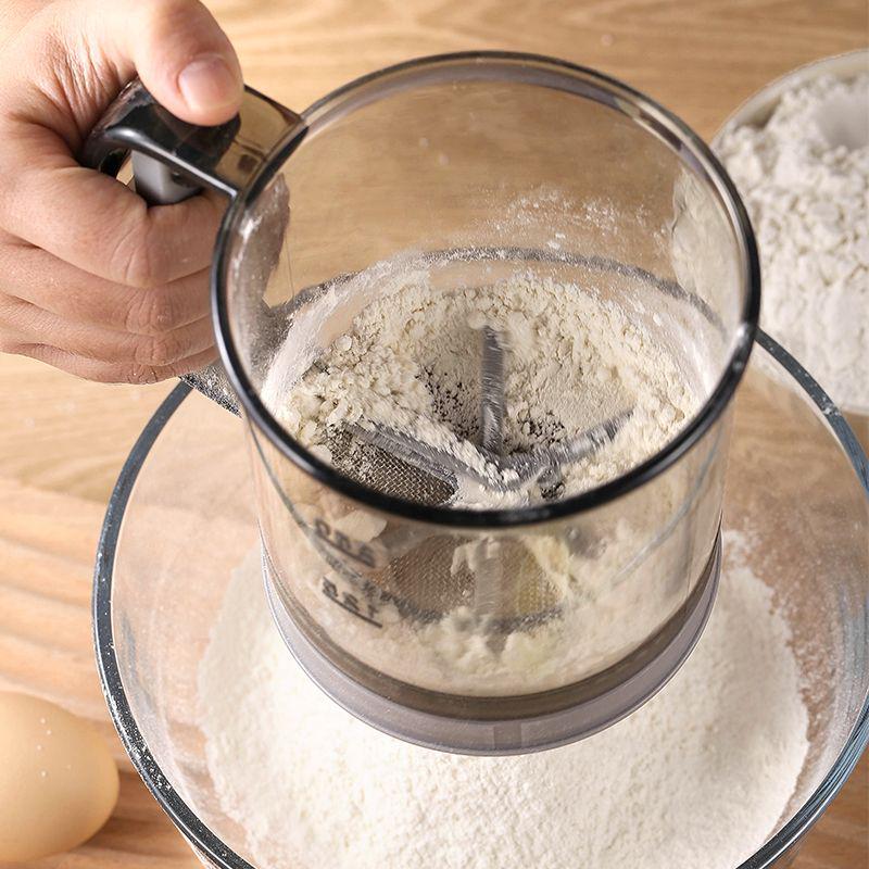 Handheld Semi-Automatic Flour Sifter - Superfine Mesh Baking Tool