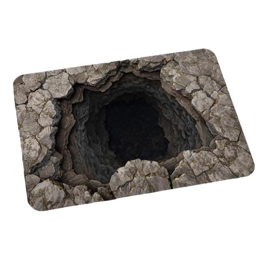 3D Visual Hole Rug Optical Illusion Floor Mat Realistic Hole Pattern Doormat Test And Play with Dog or Cat for Entrance Hallway Living Room