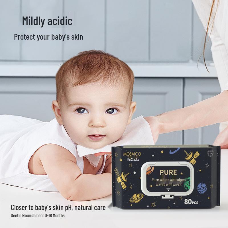 Baby Wipes - 80 Thickened Wipes for Infants & Toddlers, Household Hand & Mouth Large Pack.