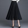 Women's High-Waist Mid-Length Pleated Mesh Skirt