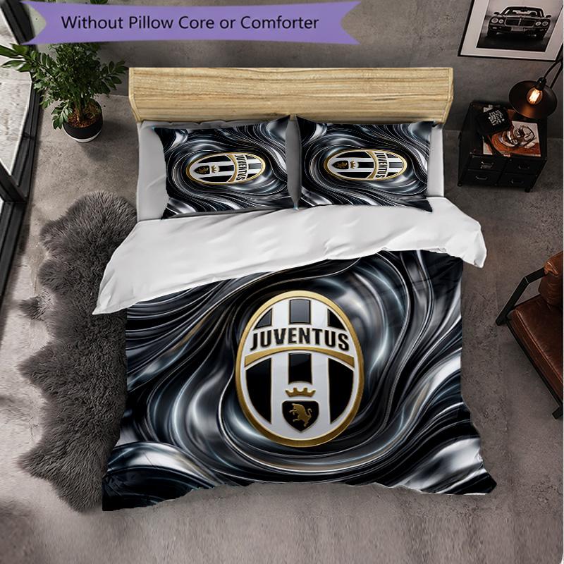 Set Lenzuola Juventus FC Modello 3 Pezzi Morbida Copripiumino in Microfibra con Federe per Camera da Letto