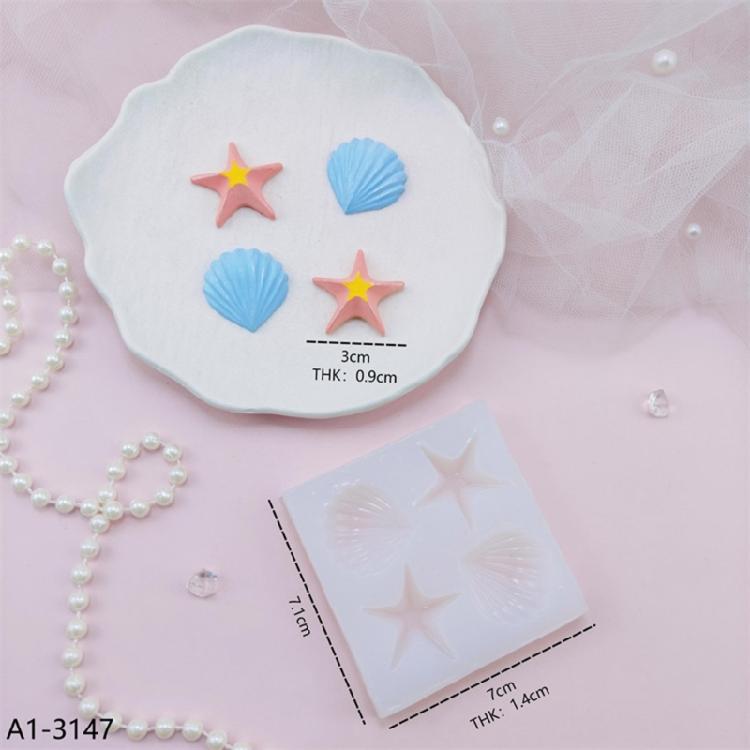 Multipurpose Silicone Craft Mold with Starfish Shell Design Perfect for Candle Soap Resin Art Craft Enthusiasts