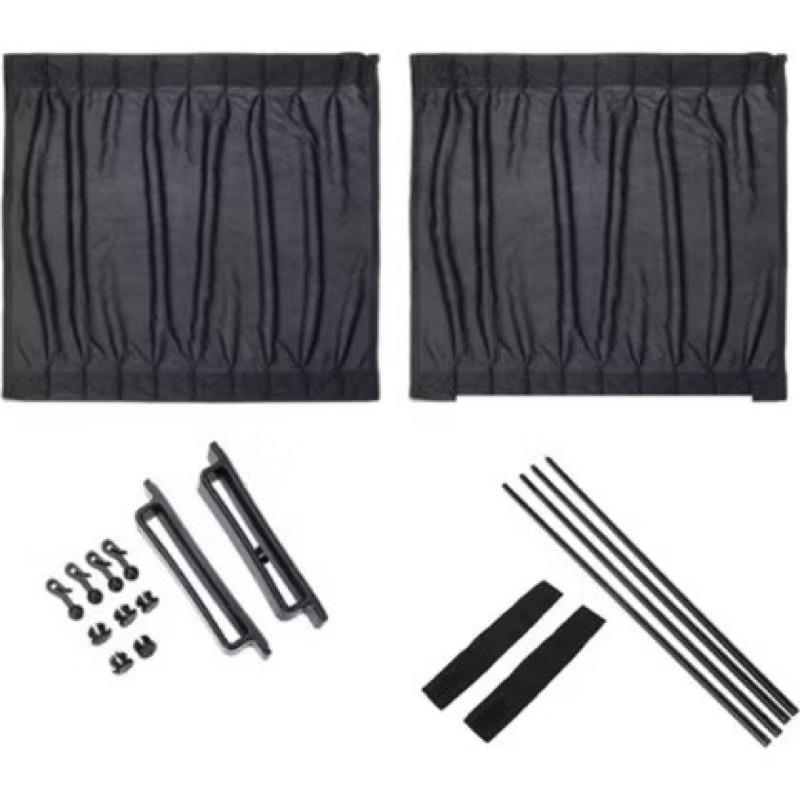 2pcs 70cm Black Car Sun Shade Side Rear Window Curtain Foldable UV Protection Auto Accessory Pure Cloth