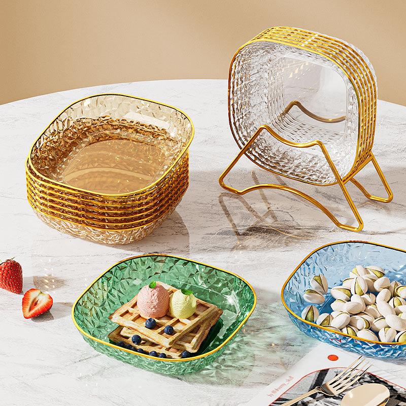 Spit Bone Plate Household Food Grade Snack Plate Fruit Plate Light Luxury Dining Table Garbage Residue Plate High-Grade Small Plate Plate