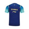 Li Ning Table Tennis Series Champion Edition Short Sleeve T-Shirt Unisex Tops Light-Blue AAYU039-3