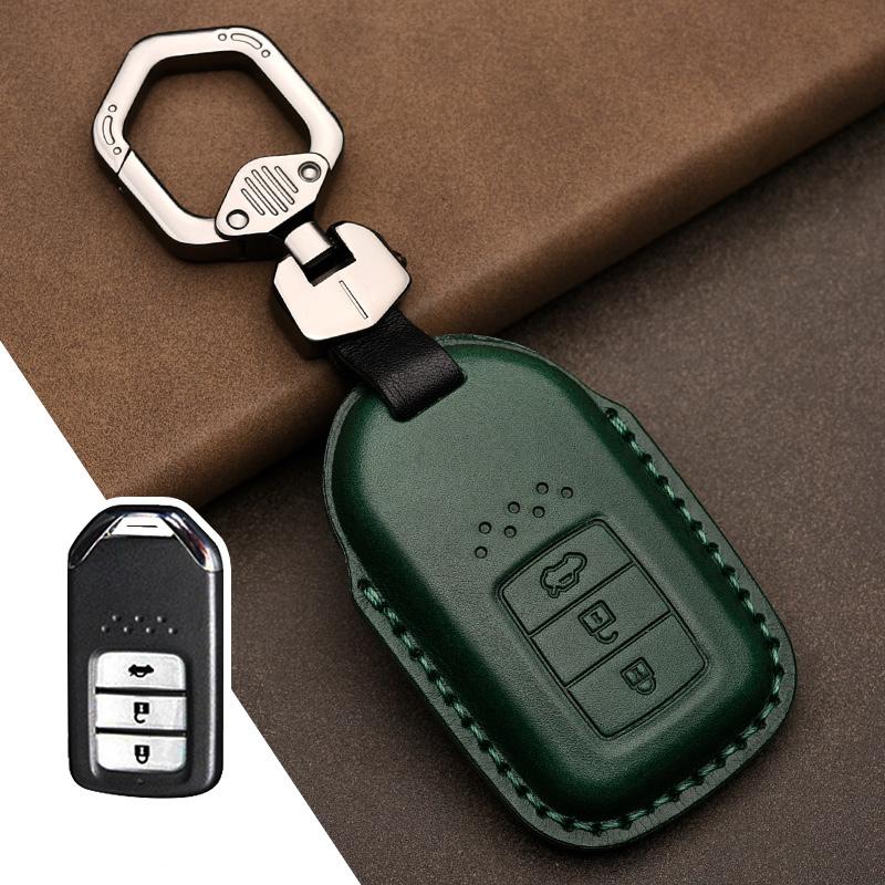 Leather Car Key Case Cover Shell for Honda Civic Accord Fit Hrv Crv Jazz City Protector