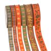 Party Decorative Pumpkin Maple Leaf Ribbon, Thanksgiving Harvest Decorative Gift Wrapping Fall Ribbon
