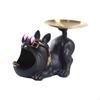 Dog Desk Storage Tray Statue Animal Sculpture Resin Box Multifunction Candy Jewelry for