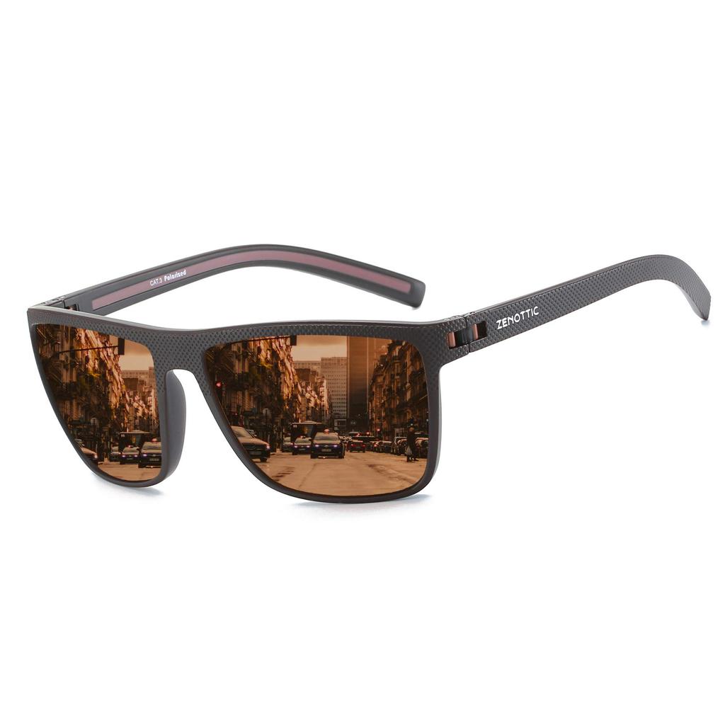 Polarisierte Sonnenbrillenblende für Damen Herren Leichter TR90-Rahmen UV400-Schutz Quadratische Sonnenbrille
