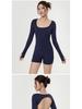 Women's European and American Style Long Sleeve Yoga Bodysuit - Sexy, Quick-Dry, Beautiful Back, Fitness and Dance Wear