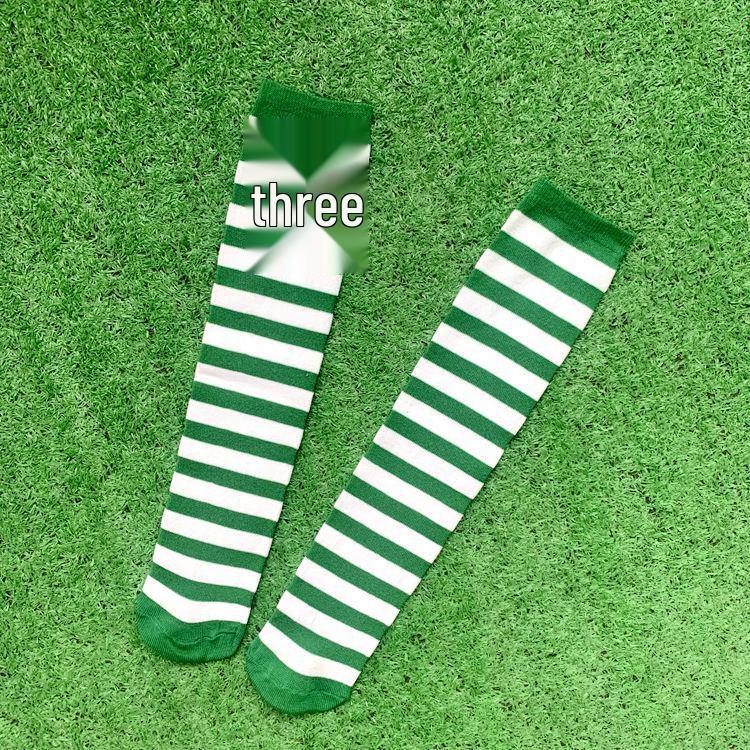 European & American Striped Christmas Lolita Mid-Calf Socks - Perfect for COS Anime Parties & Children's Day Performances