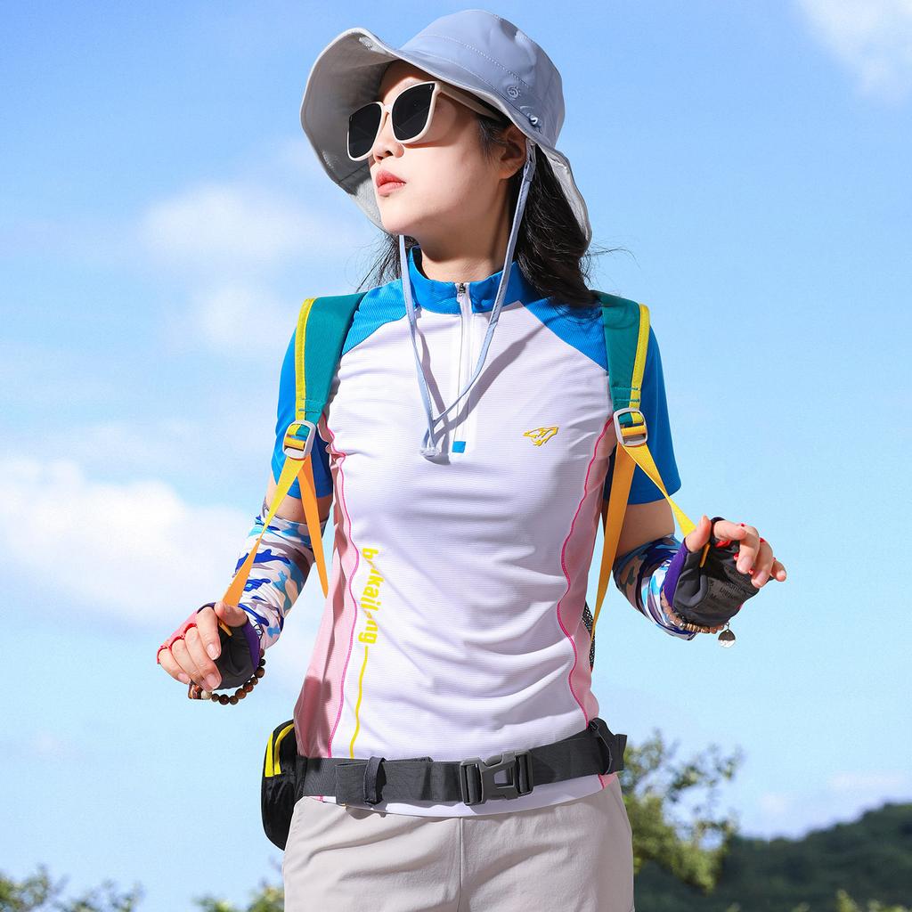 Outdoor quick-drying clothes women's short-sleeved T-shirt color matching light and breathable quick-drying clothes sports running summer