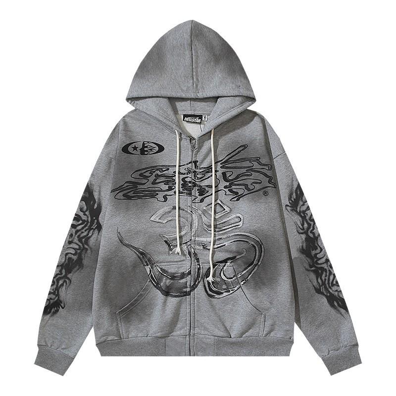 Mens Womens Oversized Hooded Sweatshirt Streetwear Vintage Washed Cotton Pullover Casual Long Sleeve