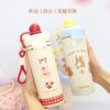 Water Bottle Cartoon Thermos Cup Learning Straw Cup Outdoor Girl Cute Coffee Cup