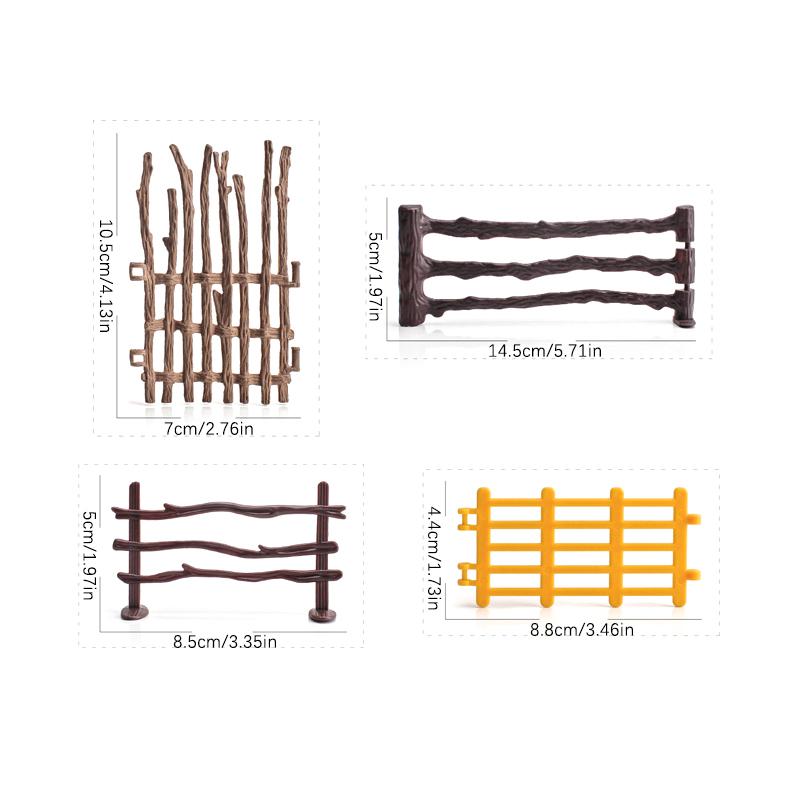 10Pc/Set Fence Decoration Model Simulation Farm Ranch Diy Sand Table Fence Accessories Static Trumpet Children Toy