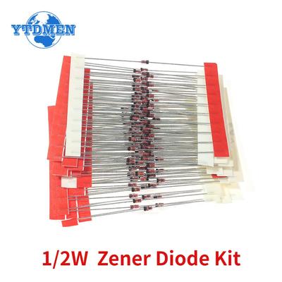 140PCS 0.5W Zener Diode Set 3.3V~30V Voltage Regulator Diode Pack 14 Values Assorted Kit 4.7V 5.1V 6.2V 6.8V 8.2V 10V 12V 15V