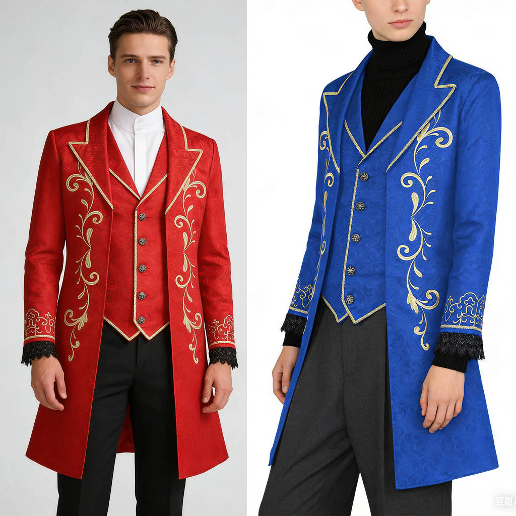 Medieval Prince Costume Set For Halloween Cosplay With Polyester Fabric For Stage Performance
