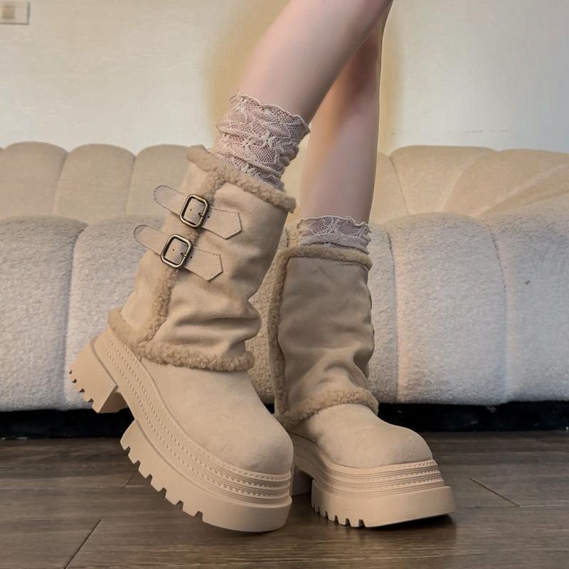 Women's Thick-soled Fashion One-step Winter Lightweight Warm Anti Cold Snow Boots Non-slip Casual Sneakers Cotton Boots Pants Tube Boots