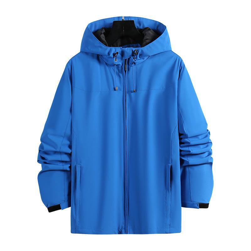 

Мужская однотонная ветрозащитная водонепроницаемая куртка для всех сезонов M небесно-голубой