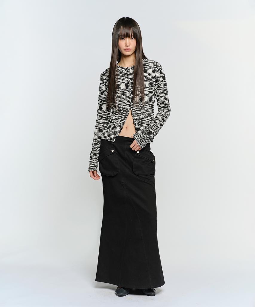 Sunburn Project Double Pocket Cotton Maxi Skirt, Black