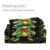 Cowboy Frog 4-Piece Set, A Green Jungle World To Protect Your Eyes, Including 1 Bed Sheet, 1 Duvet Cover, 2 Pillowcases (Quirky)