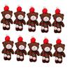 10Pcs With scarf Christmas Bear Plush Toy Cartoon Animal Bear Plush Dolls  Holiday Gift