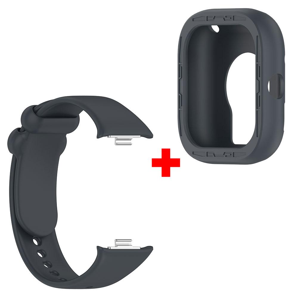 Silikon-Uhrenarmband + Schutzhülle Für Redmi Watch 4 Armband Armbandband Riemen Stoßfeste Displayschutzhülle Hülle