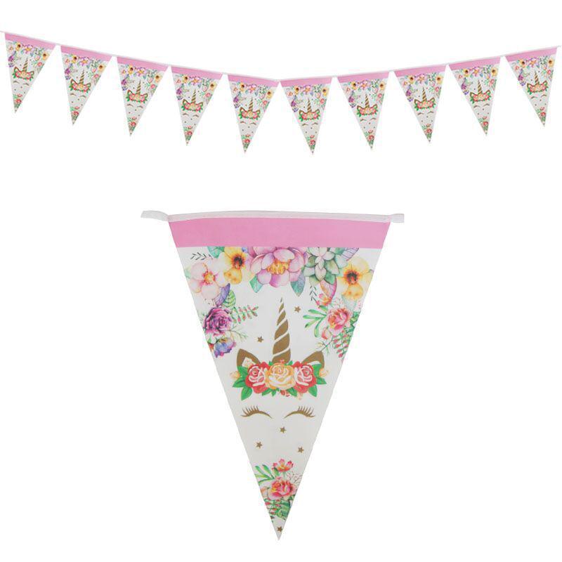 Unicorn Pink Party Set: Paper Plates, Napkins, Utensils, and Tablecloth for Children's Birthday.