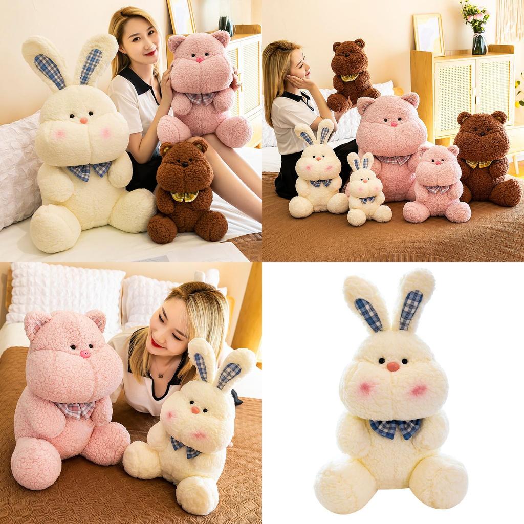 Adorable Plush Rabbit Stuffed Animal Doll With Soft Pp Cotton Filling Perfect For Girls Birthday Gifts