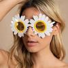 3PCS Party Decorative Eyeglasses Plastic Gathering Picnic Photography Props Sunflower Sunglasses Little Daisy Shape Sun Glasses
